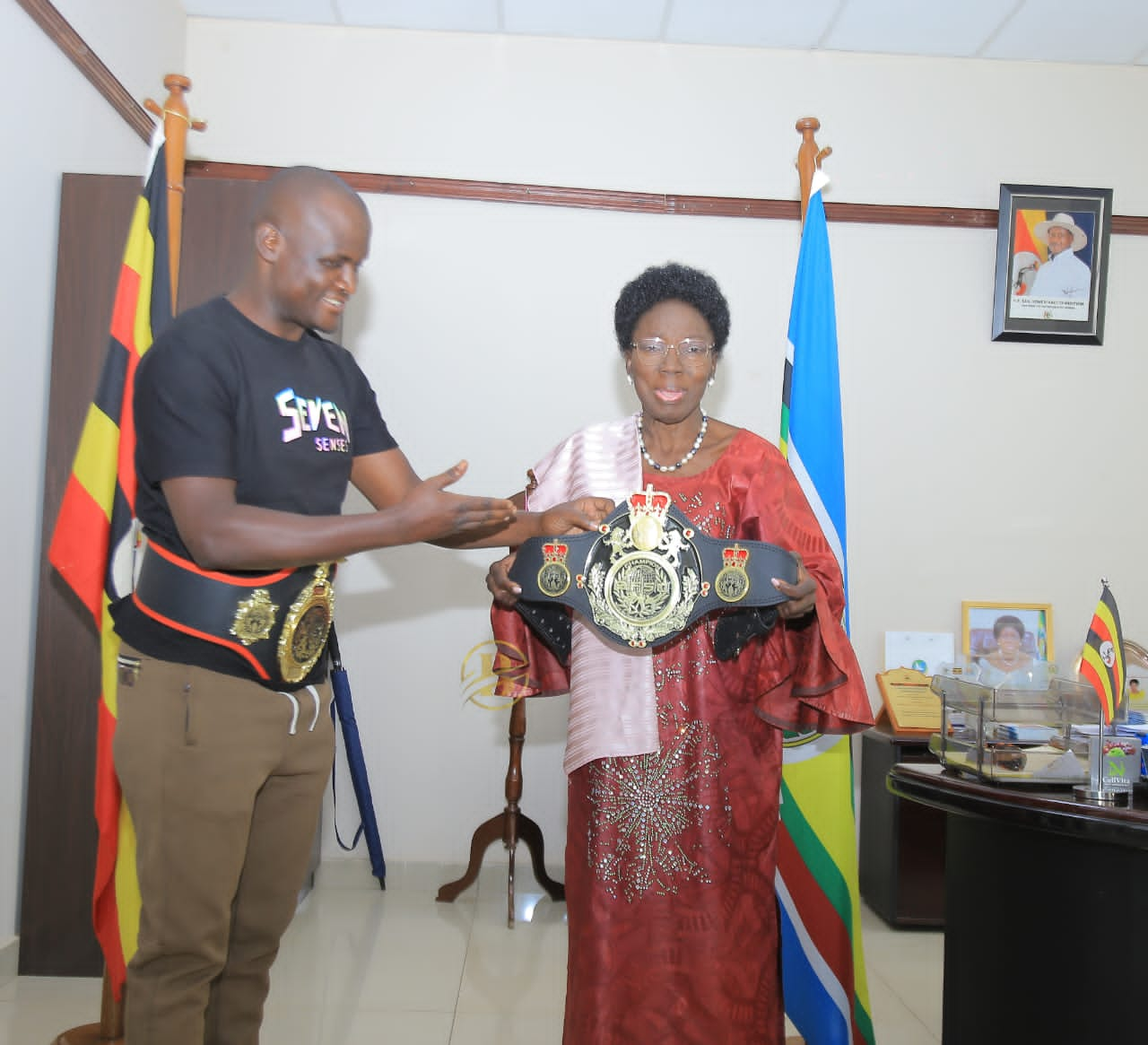 Hon. Kadaga Welcomes Uganda’s Kickboxer  Abdul Latif After Victory Against Dutch’s Cengiz