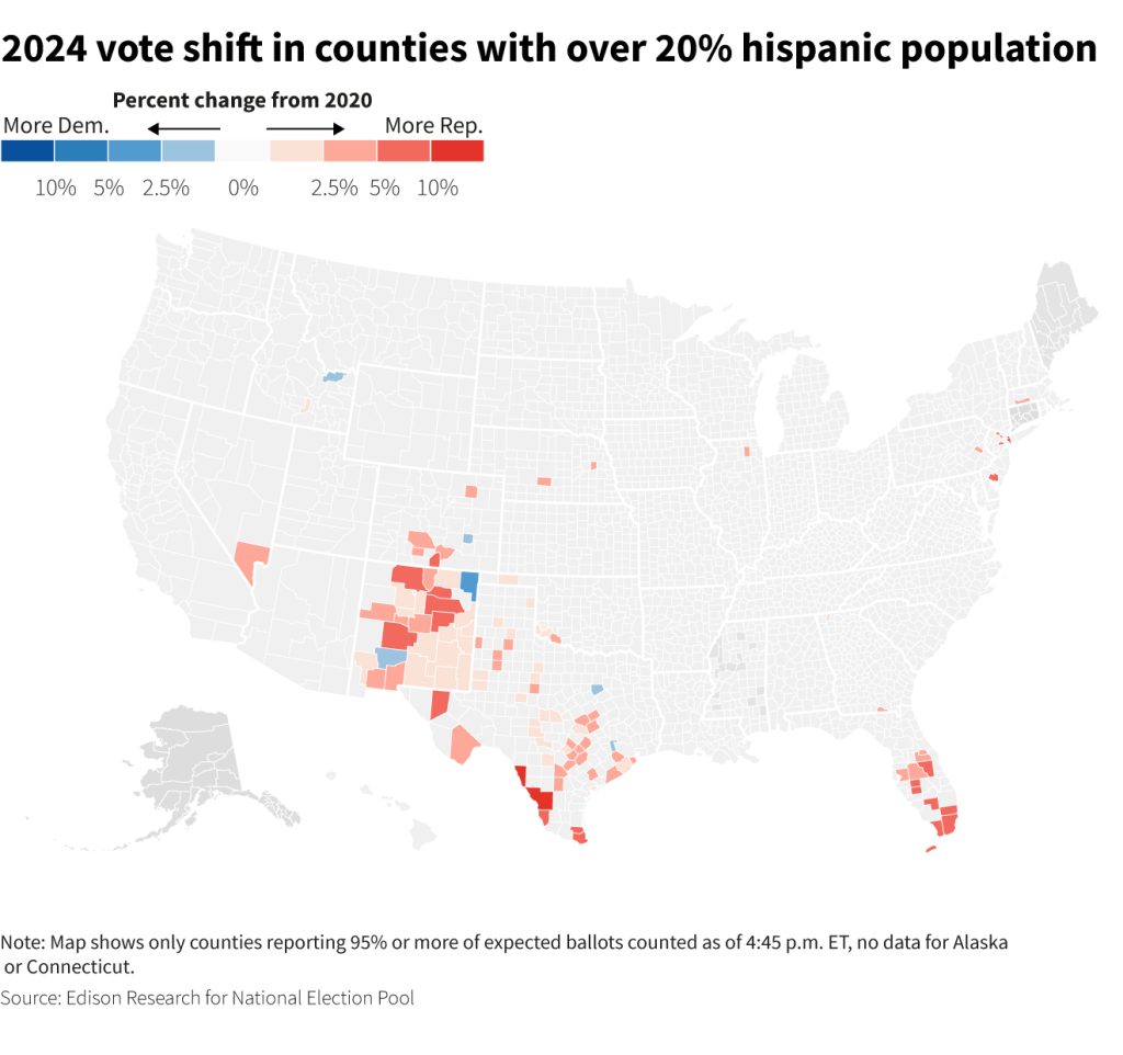 maps and charts about the 2024 election results